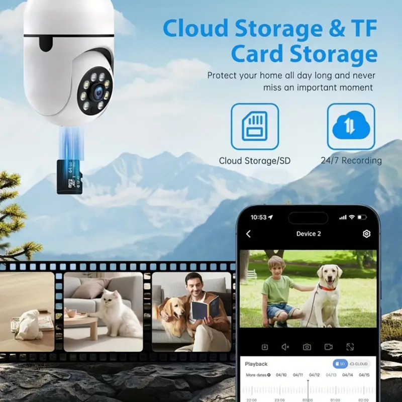 Wireless Security 360° Bulb Camera – Smart WiFi CCTV Camera